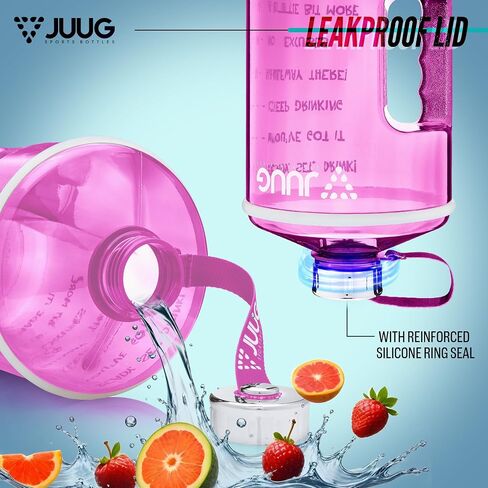 JUUG 1 Gallon Water Bottle with Times to Drink - Gallon Water Jug with Handle - 128oz Leakproof BPA Free Bottle for Gym Fitness- One Gallon Water Bottle with Motivational Time Markers in Saudi Arabia