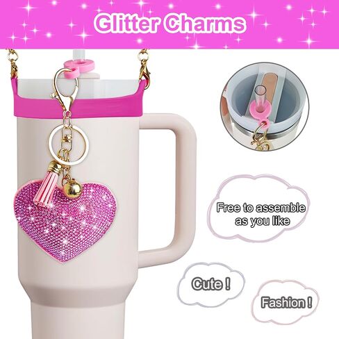 Stanley Cup Accessories Set 30&40 Oz, Includes 0.4in Straw Covers, Water Bottle Handle Strap, Cute Stanley Charms and Silicone Boot. in Saudi Arabia
