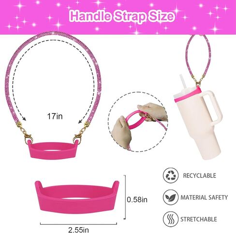 Stanley Cup Accessories Set 30&40 Oz, Includes 0.4in Straw Covers, Water Bottle Handle Strap, Cute Stanley Charms and Silicone Boot. in Saudi Arabia
