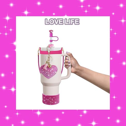 Stanley Cup Accessories Set 30&40 Oz, Includes 0.4in Straw Covers, Water Bottle Handle Strap, Cute Stanley Charms and Silicone Boot. in Saudi Arabia