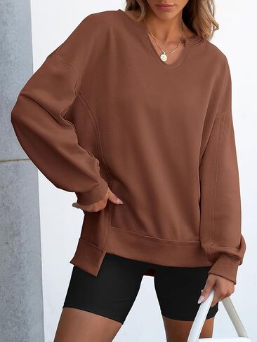 ANRABESS المرأة البلوز المتضخم الخامس الرقبة طويلة الأكمام سترة خفيفة الوزن البلوز 2024 الخريف بلايز عادية ملابس فتاة في سن المراهقة in Kuwait