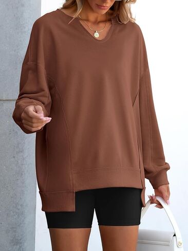 ANRABESS المرأة البلوز المتضخم الخامس الرقبة طويلة الأكمام سترة خفيفة الوزن البلوز 2024 الخريف بلايز عادية ملابس فتاة في سن المراهقة in Kuwait