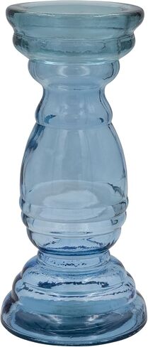 Creative Co-Op Tall Reclaimed Glass Pillar Holder, Blue in Saudi Arabia