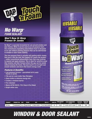 12 عبوة تحتوي على 12 أونصة Dap 44000 Touch 'N Foam No Warp Window and Door Sealant in Saudi Arabia