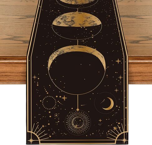 Artoid Mode Astrology Moon Magic Art Table Runner, Seasonal Mystical Gothic Kitchen Dining Table Decoration for Home Party Decor 13x72 Inch in Saudi Arabia