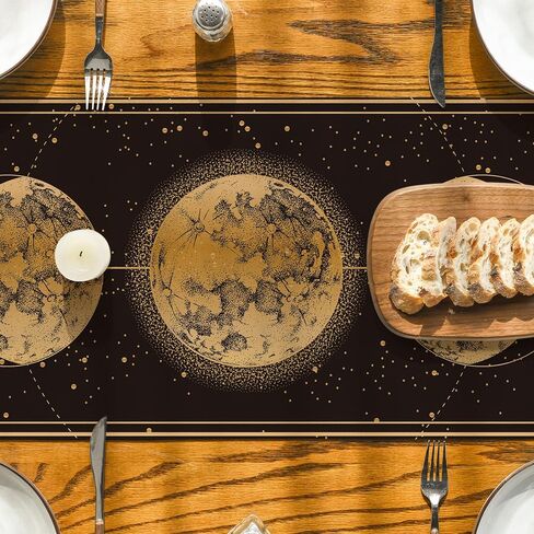 Artoid Mode Astrology Moon Magic Art Table Runner, Seasonal Mystical Gothic Kitchen Dining Table Decoration for Home Party Decor 13x72 Inch in Saudi Arabia