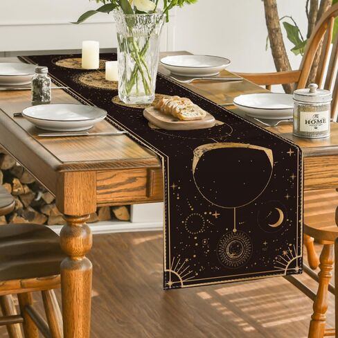 Artoid Mode Astrology Moon Magic Art Table Runner, Seasonal Mystical Gothic Kitchen Dining Table Decoration for Home Party Decor 13x72 Inch in Saudi Arabia
