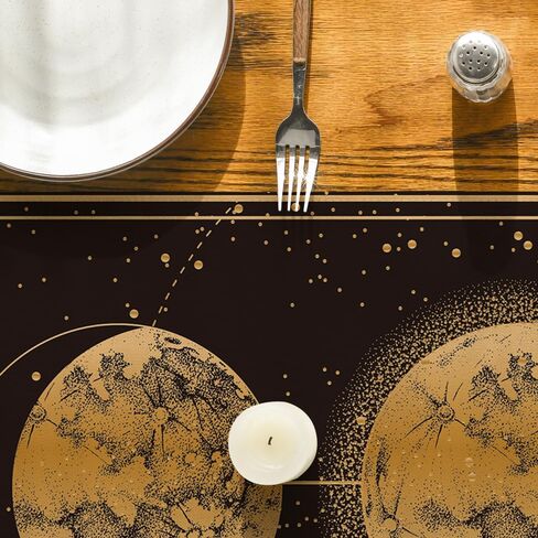Artoid Mode Astrology Moon Magic Art Table Runner, Seasonal Mystical Gothic Kitchen Dining Table Decoration for Home Party Decor 13x72 Inch in Saudi Arabia