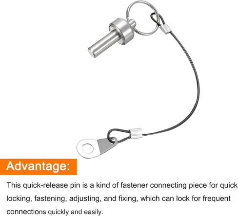 uxcell Magnetic Locking Pins, 304 Stainless Steel Magnet Type Quick Release Pin with Push Ring and 24.5cm Rope (8mm-21mm) in Saudi Arabia