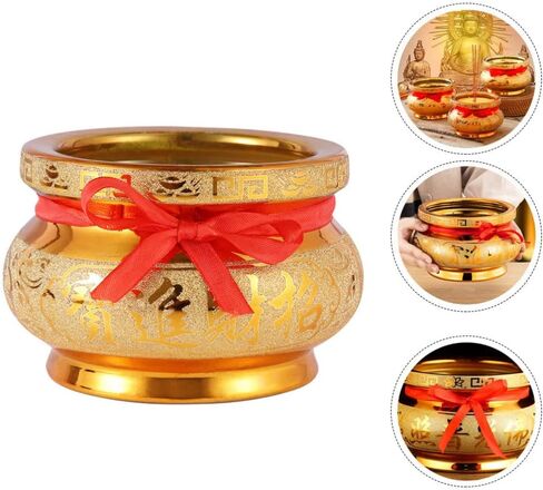 YARDWE Feng Shui Treasure Basin السيراميك وعاء الكنز الصيني الحلي فنغ شوي ديكور الثروة وعاء محظوظ جيد الحرف اليدوية التماثيل القابلة للجمع ديكورات المنزل والمكتب in Kuwait