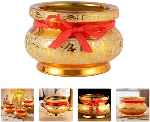 YARDWE Feng Shui Treasure Basin السيراميك وعاء الكنز الصيني الحلي فنغ شوي ديكور الثروة وعاء محظوظ جيد الحرف اليدوية التماثيل القابلة للجمع ديكورات المنزل والمكتب in Kuwait