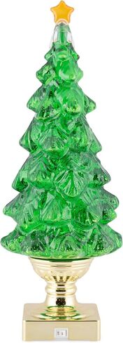 RAZ Imports 2022 Holiday Water Lanterns 13.75" Green Lighted Swirling Glitter Tree in Saudi Arabia