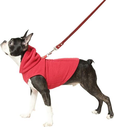 Gooby Fleece Vest Hoodie Dog Sweater - Gray, Large - Warm Pullover Dog Hoodie with O-Ring Leash - Winter Hooded Small Dog Sweater - Dog Clothes for Small Dogs Boy or Girl, and Medium Dogs in Saudi Arabia