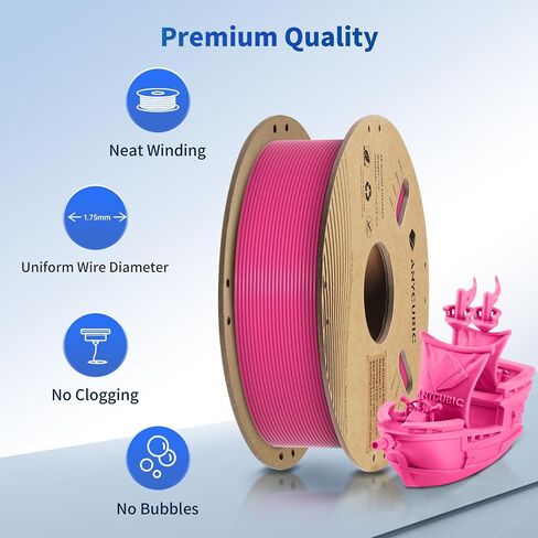 ANYCUBIC PLA Filament 1.75mm Bundle, RFID 3D Printing PLA Filament 1.75mm Dimensional Accuracy +/- 0.02mm, 1KG Spool (2.2 lbs), 4KG Magenta + Vibrant Yellow + Cyan + Bright White in Saudi Arabia