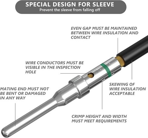 Newdeli 50 زوجًا من مجموعة موصلات الدبوس الألماني مقاس 16 وصلات صلبة من موصل سلسلة DT، جهات اتصال مشتركة للسيارات، وصلات دبوس ومقبس مطلية بالنيكل، حجم سلك 14-20AWG in Kuwait
