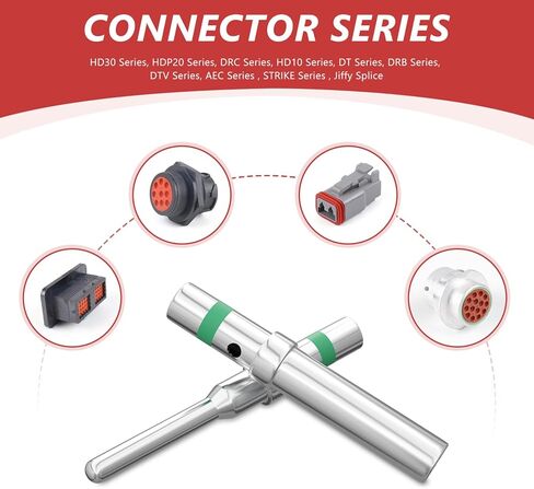 Newdeli 50 زوجًا من مجموعة موصلات الدبوس الألماني مقاس 16 وصلات صلبة من موصل سلسلة DT، جهات اتصال مشتركة للسيارات، وصلات دبوس ومقبس مطلية بالنيكل، حجم سلك 14-20AWG in Kuwait