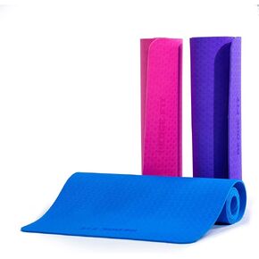 Redge Fit™ Double Sided Workout Mat with Carrying Straps Premium TPE Eco Friendly Double Layer Material Multifunctional Use Yoga, Pilates, Fitness, Workout, Home Gym Floor Exercise