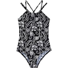 LIZENS Girls' One-Piece Swimsuit Stylish Swimwear for Girls Size 2-12 for Kids
