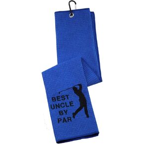 Best Uncle by Par Golf Towel Uncle Golf Gift Embroidered Golf Towel Gift Golf Towel with Clip (Best Uncle by Par)