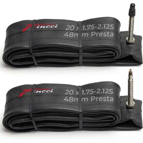 Fincci Pair 20 x 1.75 1.95 2.0 2.1 2.125 Inch 48mm Presta Valve Inner Tube for BMX Mountain MTB Kids Childs Bicycle Bike (Pair)