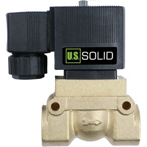 U.S. Solid High Pressure Solenoid Valve - 1/2 12V DC Brass 50 bar, 300 F High-Pressure High-Temperature Solenoid Valve