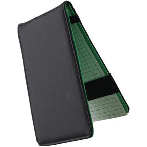 lasenersm 1 Piece Golf Scorecard Holder Cover Golf Card Holder Cover PU Scorecard Holder Cover Yardage Book Cover Holder Golf Score Book Golf Scorecard Book Golf Card Book(Black, Green)