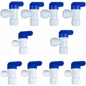 Quick Connector Fittings Ball Valves for RO Systems Water Filter Purifiers (5Pcs 1/4"+ 5 Pack 3/8")