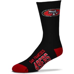 FBF - NFL Deuce Adult Team Logo Crew Dress Socks Footwear for Men and Women Game Day Apparel - San Francisco 49ers Large