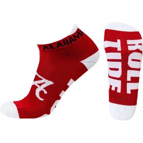 NCAA Alabama Crimson Tide Unisex Alabama Crimson Tide Footie with White Heel Toe Sockalabama Crimson Tide Footie with White Heel Toe Sock, Red, One Size