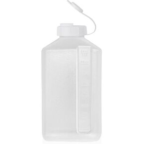 2-Quart (64 fl. oz) Water Bottle Refrigerator Shaker Bottle, Pitcher, Bottle, Engraved Measurements, Mixer Bottle, Leak Resistance, Dishwasher Safe, BPA Free, with Easy-Pour Spout