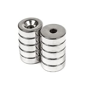 10 Pieces 15 x 3mm with 3mm Countersunk Hole Permanent Disc Rare Earth Fastener Magnets Refrigerator Neodymium Magnets - 0.59 inch D x 0.12 inch H with 0.12 inch D Screw Hole