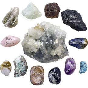 Anxiety and Worry Bundle; Quality Handpicked Healing Crystals; Stones for Stress, Reversing Negativity, Meditation, Self-Worth, and Expression; All Natural Gems: Raw and Tumbled Finishes (Quality 6pc)