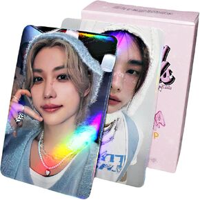 Stray Kids Laser Photocard 55pcs Stray Kids Album Photocard KPOP Stray kids LOMO Cards KPOP Straykids Album Card Stray kids Photo Cards 5-STAR Postcard Gift for Fans Daugher