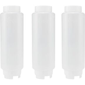 Creative Mark Cylo FIFO Squeeze Bottle -Empty - 3 Pack - 20 oz. Inverted Squeeze Bottle with Air-Tight Non-Drip Silicone Valve; Acrylic Paint, Sauce & Condiment Bottles for Painters and Food Industry