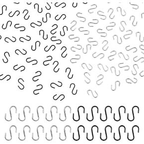 100pcs Miniature S Hooks for Hanging, Metal Silver Black Mini S Shaped Hook Tiny Small Ornament Hooks Up for DIY Crafts Jewelry Key Chain Tag Hanging