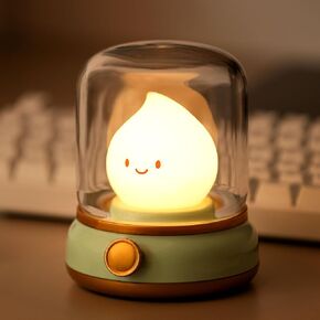 Night Light for Kids, Retro Kerosene Lamp, Kawaii LED Night Light Rechargeable with Timer, Dimmable Kids Room Night Light, Nursery Night Light for Breastfeeding, Cool Gifts for Kids