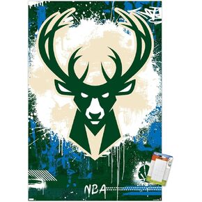 Trends International NBA Milwaukee Bucks - Maximalist Logo 23 Wall Poster