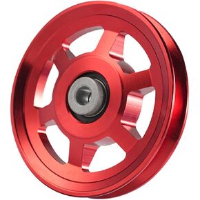 B Baosity Bearing Pulley Wheel, Aluminum Alloy Gym Cable Wheel Fitness Pulley Wheel Replacement for Home Gym Equipment Part, Red