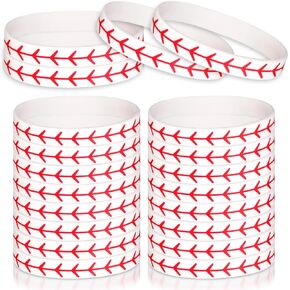 20pcs Baseball Bracelets, Silicone Softball Wristbands Motivational Sports Ball Bracelets Party Sports Events Team Favors for Men Women Baseball Players