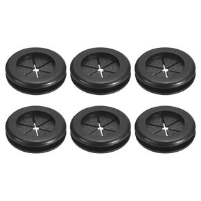uxcell 6Pcs Rubber Grommets 15/16"(24mm) ID 1-1/16"(27mm) Drill Hole Double Sided Firewall Hole Plugs Round Electrical Wiring Gasket, Black