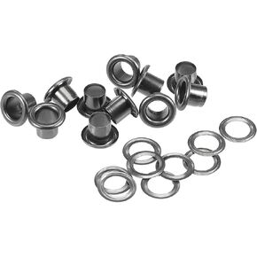 uxcell Grommets Eyelets with Washers Kit, 10.5 x 6 x 7mm Alloy Grommet for DIY or Craft Projects Black 200 Set