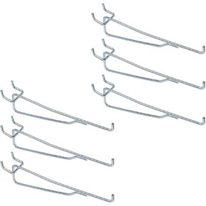 KUMGROT 6 Pcs Pegboard Shelf Hooks 6" Peg Board Organizer Brackets Display and Storage Rack Utility Hook for Workbench Office Kitchen Retail Shop Tool Storage