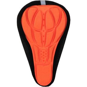 Modengzhe 3D MTB Comfort Seat Pad, Ergonomic Concave Designed Soft Bike Seat Cushion Cover for Cycling, Orange