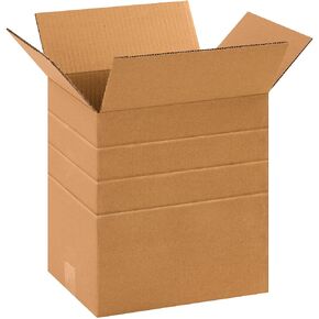BOX USA BMD11812 Multi-Depth Corrugated Boxes, 11 1/4"L x 8 3/4"W x 12"H, Kraft (Pack of 25)