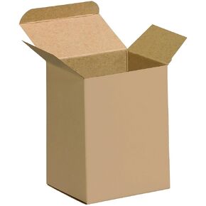Tape Logic TLRT6SC Reverse Tuck Folding Cartons, 3" x 2 1/2" x 4", Kraft (Pack of 500)