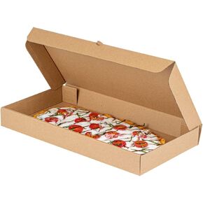 Restaurantware Eco Pie مقاس 15 × 7 × 1.5 بوصة صناديق الوجبات الجاهزة للخبز المسطح 50 صندوق بيتزا مموج قوي - تصميم E-Flute نظام قفل علامات التبويب كرافت وصناديق بيتزا من الورق الأخضر يمكن التخلص منها للخبز المسطح
