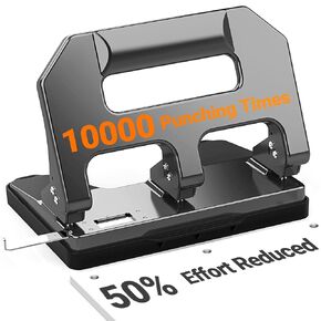 3 Hole Punch Heavy Duty, AFMAT 3 Hole Puncher for Binder, 10000+ Punching Times, 40-Sheet Three Hole Punch, Metal Hole Puncher 3 Ring, 50% Reduced Effort, Bulit-in S.S. Paper Guide, Last for Years