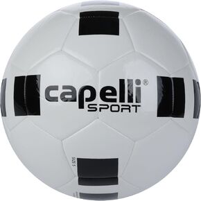 Capelli Sport Soccer Ball Size 5, 4-Cube Classic Team FIFA Basic Soccer Ball for Youth and Adult Players, Outdoor and Indoor Training, White/Black