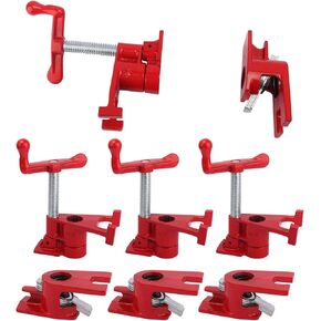 4 عبوات من مشابك الأنابيب 3/4 بوصة مجموعة مشابك أنابيب لصق الخشب، مشابك أنابيب سريعة الفك من الحديد الزهر شديدة التحمل للخزانات والصناديق الخشبية والأعمال الخشبية، من GENHAKON in Kuwait