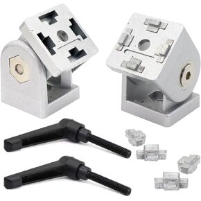 2Pcs 15 Series Aluminum Extrusion Profile Flexible Pivot Joint Connectors with Handles, 2pcs 15 Extruded Aluminium Profil 1515 Perfiles Exprimidos de Aluminio Rail